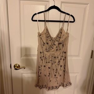 Altar'd State Tan Dress with Embroidery